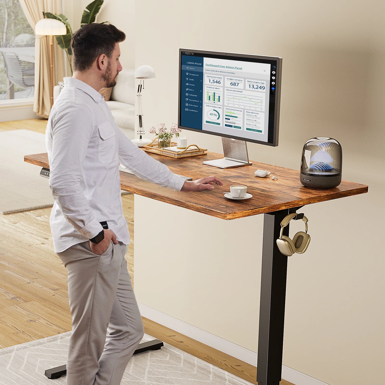 Adjustable 63x24 Inch Stand Up Sit  Work Table