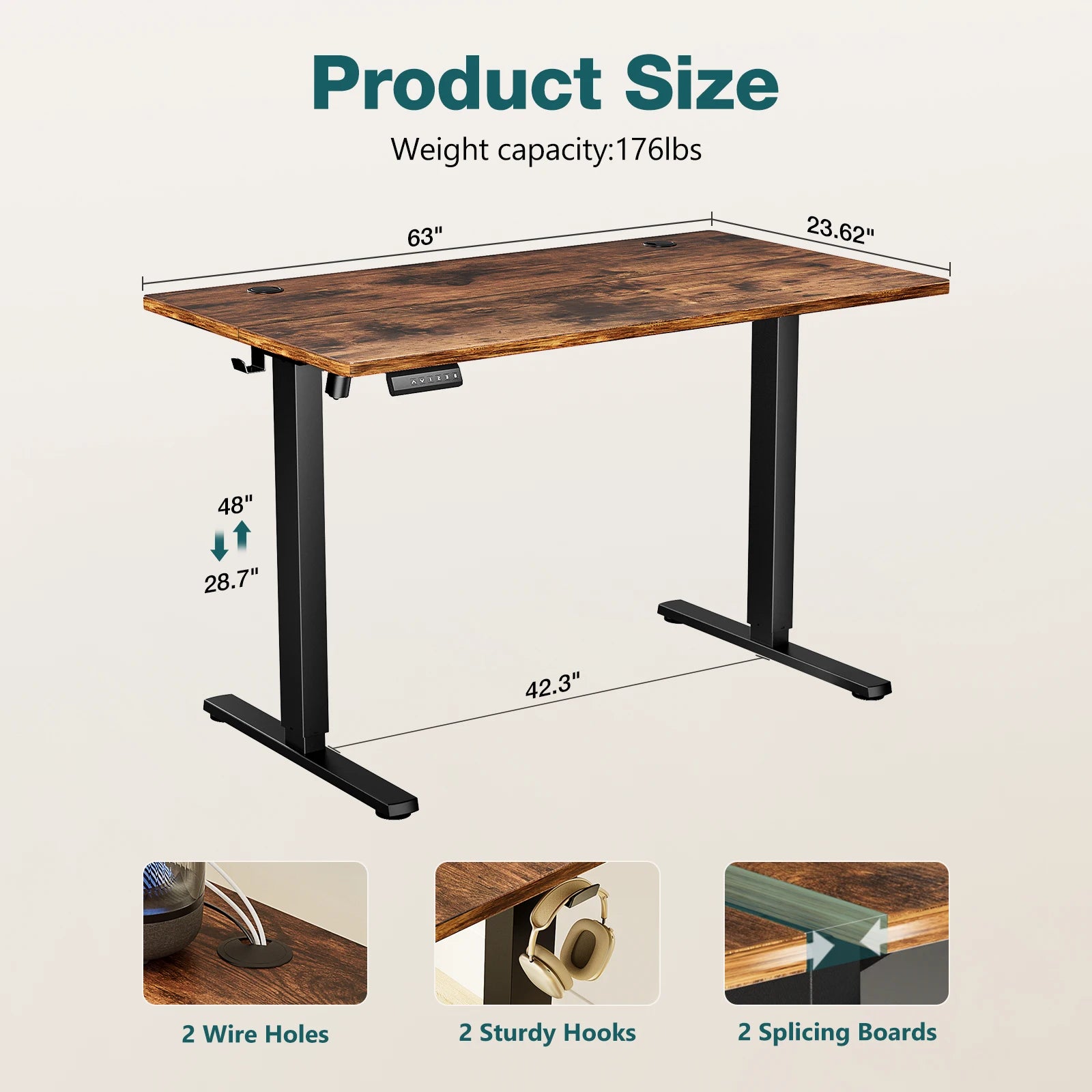 Adjustable 63x24 Inch Stand Up Sit  Work Table